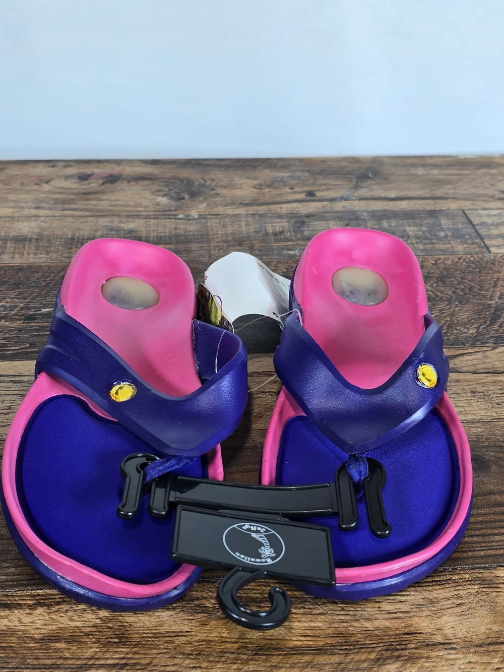 Girl Pink and Purple Comfort Flip Sandals Size 5